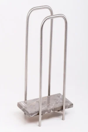 Elegant Towels Holder - Small 7.5 x16 CM Height 26 CM / Gray / Gold Shiny