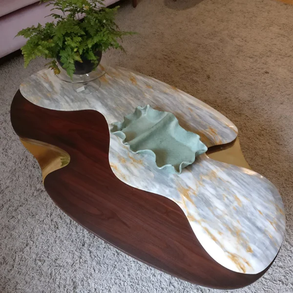 island coffee table without legs (white marble)