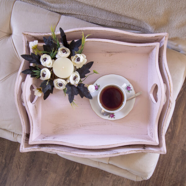 The country heart tray-pale pink