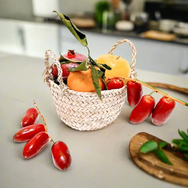 Basket with rope handles