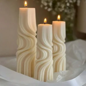 Striped column Candle Set