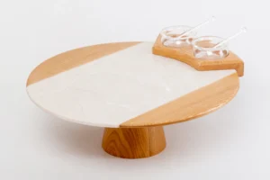 Service Tray with Cup Holder - Beige / Tray Without Base