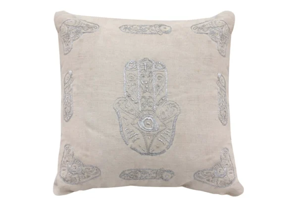 "Elevate your décor with our Machine embroidered KAF cushion"