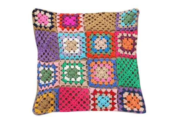 "Cozy Up with Crochet: Patchwork Crochet Cushion for Your Home"