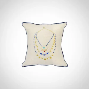 "Jewelry for Your Home: Necklace Design Linen Cushion for a Unique Look"