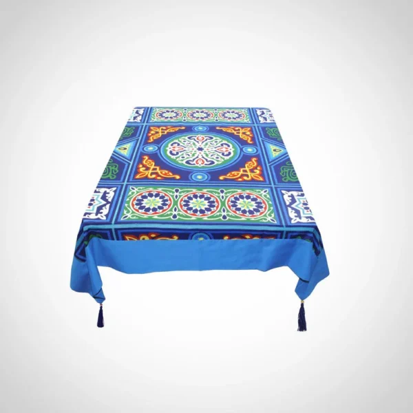 'Khayameya' tablecloth in blue with tassels