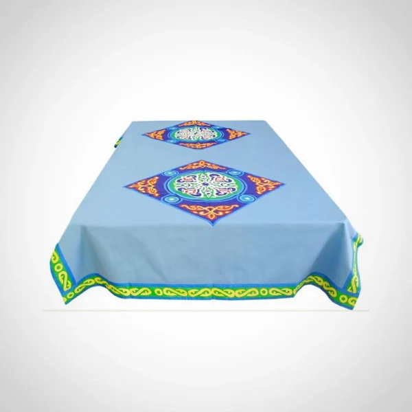 Khayameya Border: A Blue Tablecloth with a Stunning Inset