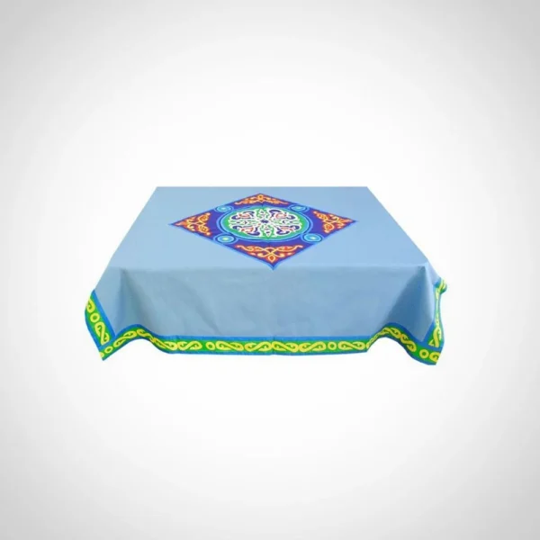 Khayameya Border: A Blue Tablecloth with a Stunning Inset