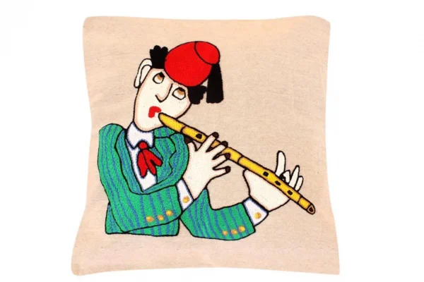 "Feel the Beat of Dak: Musicians Linen Cushion with a Dak Twist"