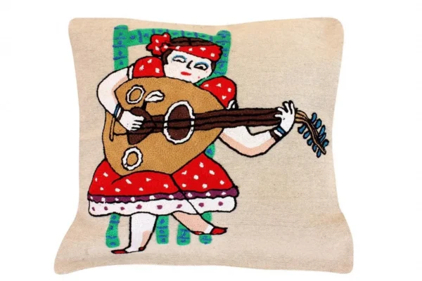 "Feel the Beat of Dak: Musicians Linen Cushion with a Dak Twist"