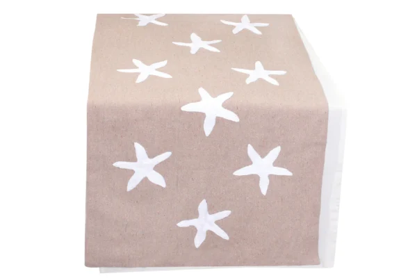 Hand-Embroidered Star Fish Table Runner