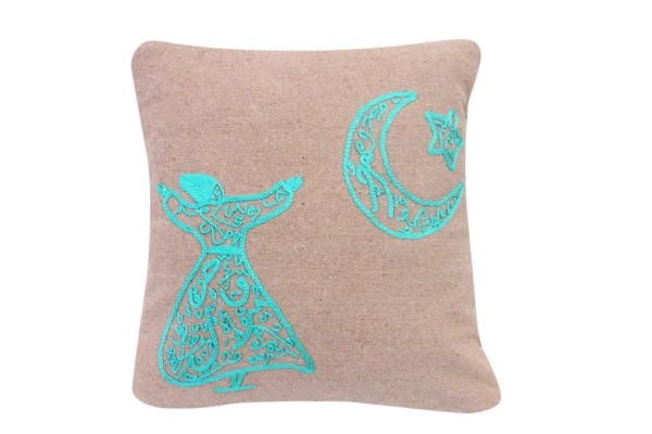 "Soulful Softness: Sufi Square Cushion"